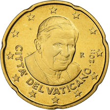 VATICAN CITY, Benedict XVI, 20 Euro Cent, 2011, Rome, Brass, UNC, KM:386