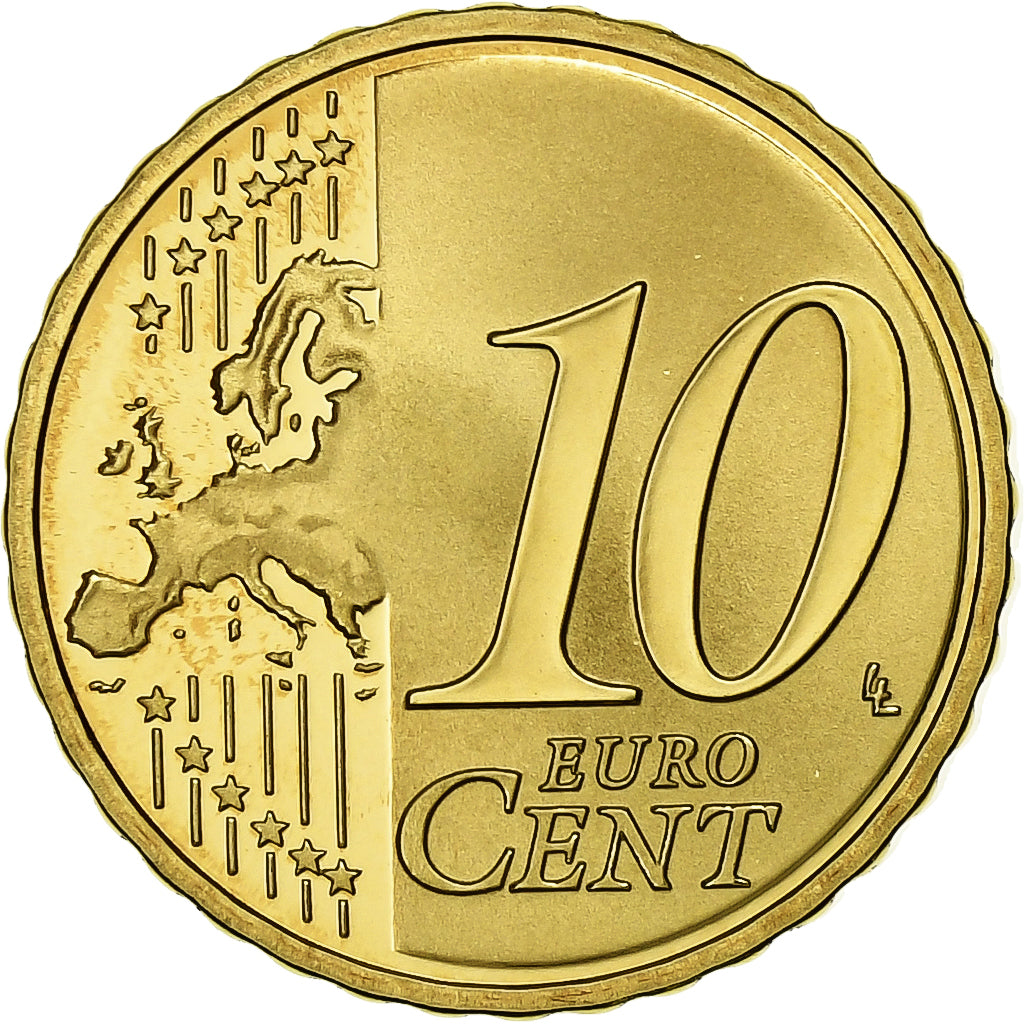 France, 10 Euro Cent, 2010, Paris, Brass, UNC, KM:1410