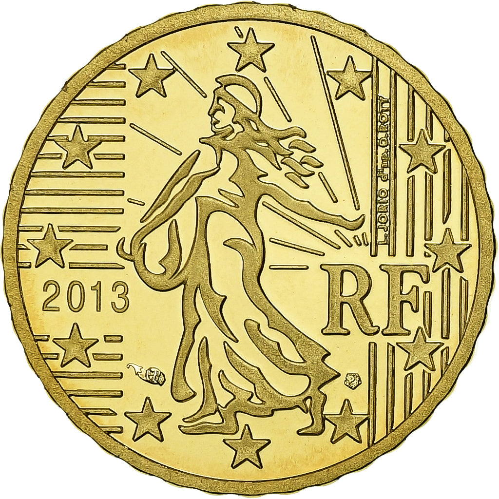 France, 10 Euro Cent, 2013, Paris, Brass, UNC, KM:1410