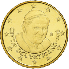VATICAN CITY, Benedict XVI, 10 Euro Cent, 2010, Rome, Brass, UNC, KM:385