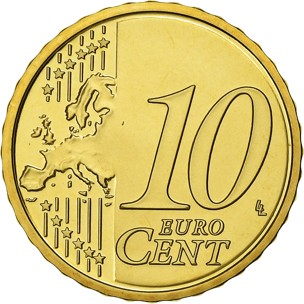 VATICAN CITY, Benedict XVI, 10 Euro Cent, 2010, Rome, Brass, UNC, KM:385