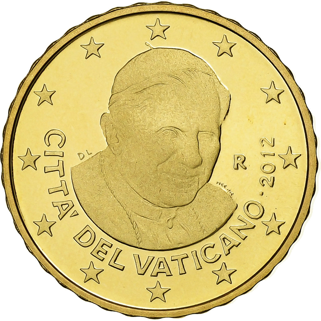 VATICAN CITY, Benedict XVI, 10 Euro Cent, Pape Benoit XVI, 2012, Rome, Brass