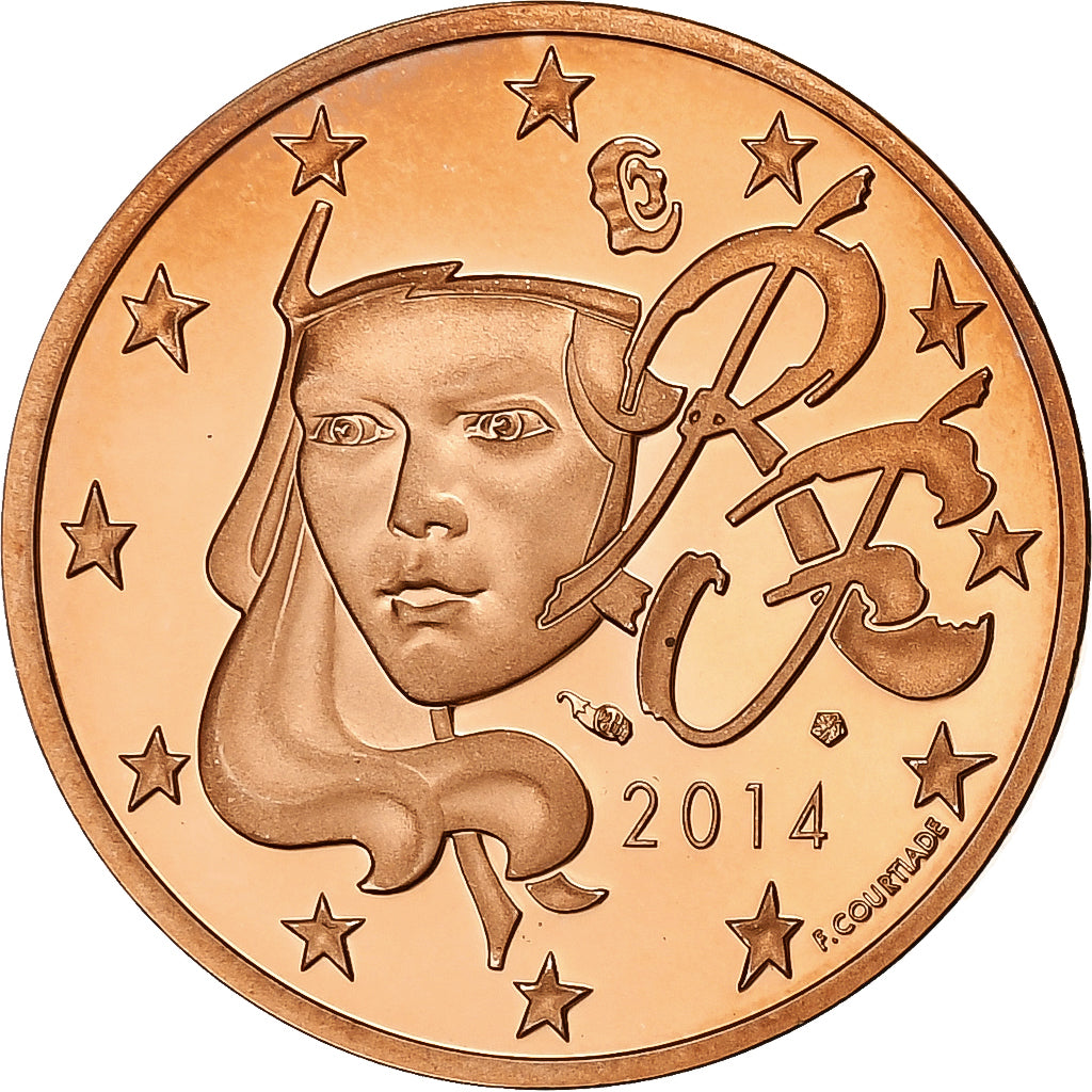 France, 5 Euro Cent, 2014, Copper Plated Steel, UNC