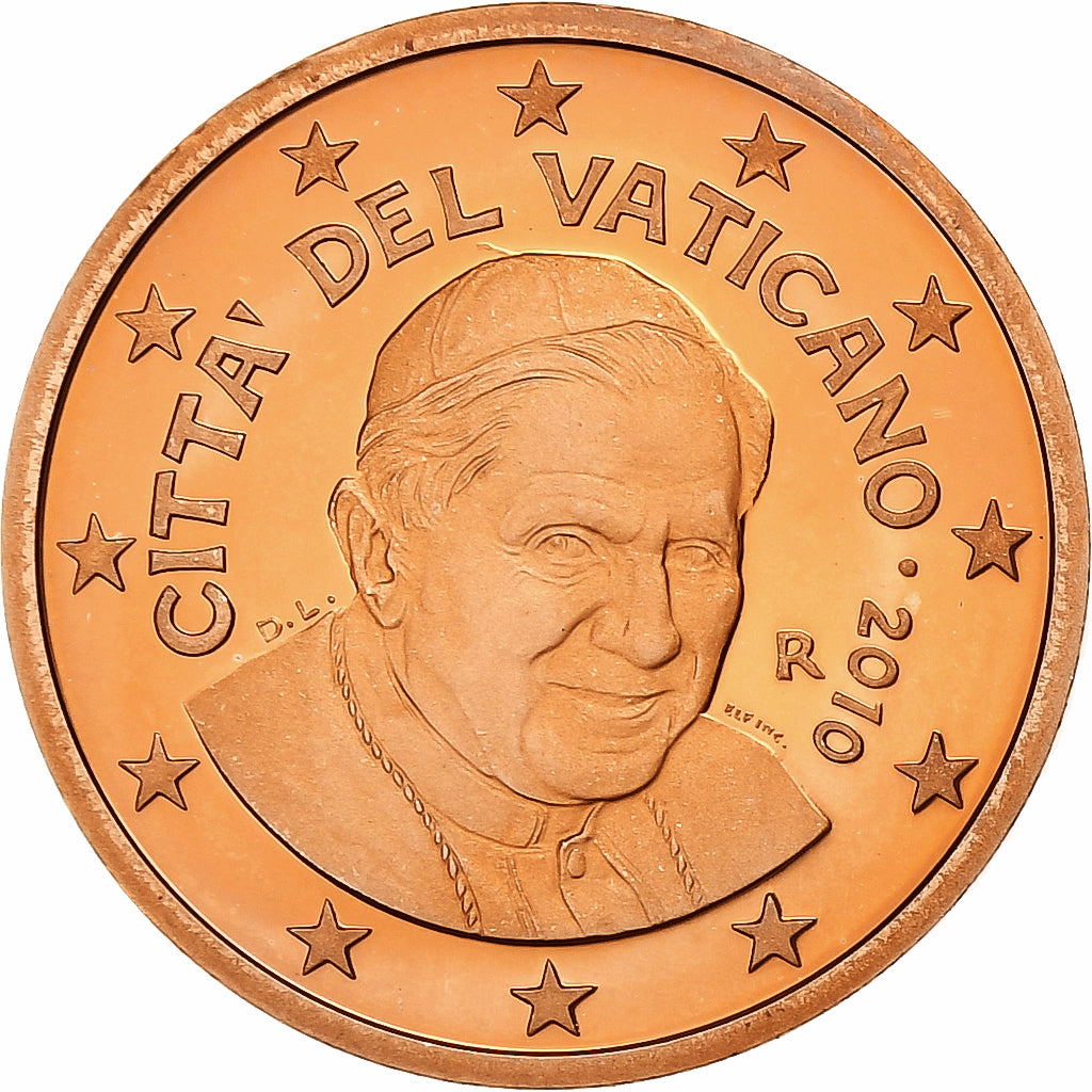 VATICAN CITY, Benedict XVI, 5 Euro Cent, 2010, Rome, Copper Plated Steel, UNC