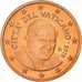 VATICAN CITY, Benedict XVI, 5 Euro Cent, 2010, Rome, Copper Plated Steel, UNC