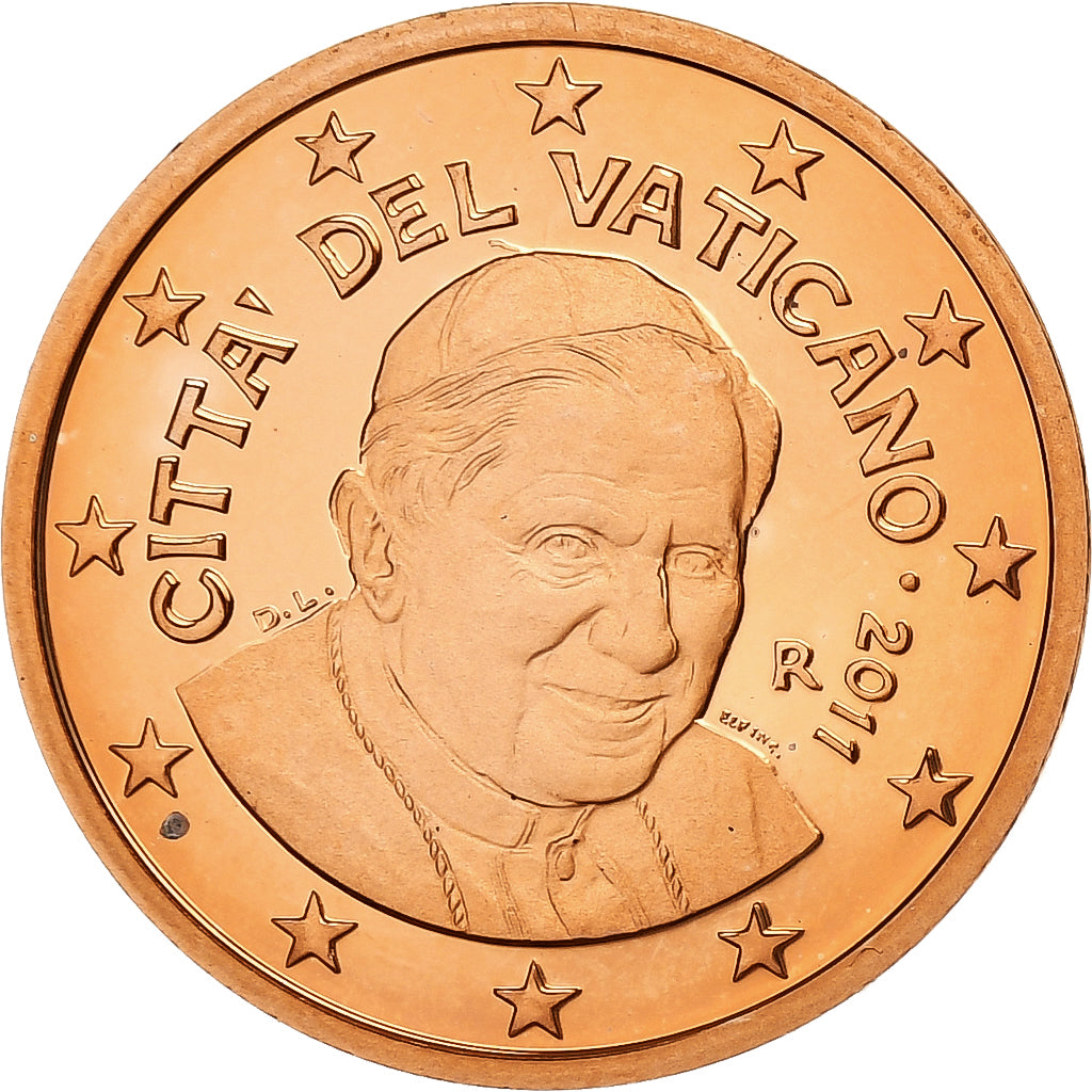 VATICAN CITY, Benedict XVI, 5 Euro Cent, 2011, Rome, Copper Plated Steel, UNC