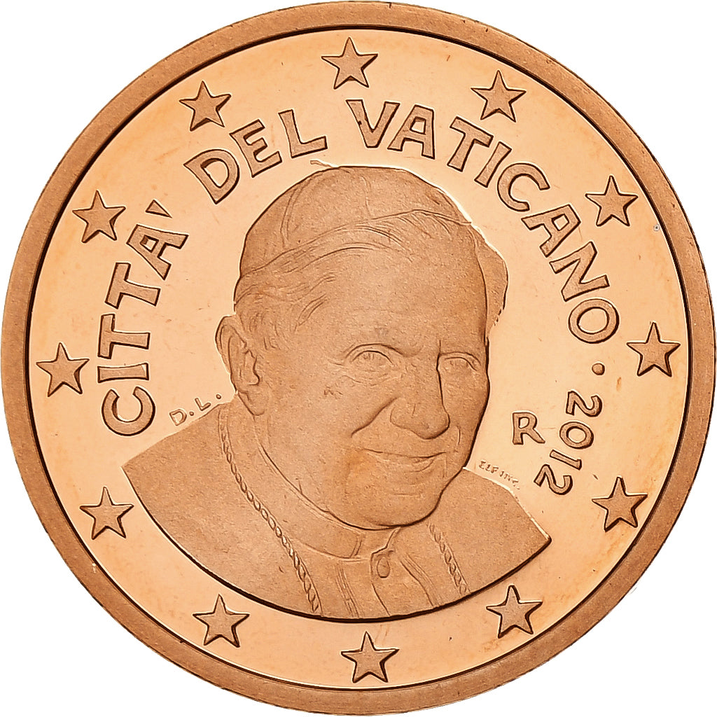 VATICAN CITY, Benedict XVI, 5 Euro Cent, 2012, Rome, Copper Plated Steel, UNC