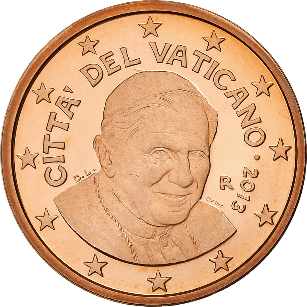 VATICAN CITY, Benedict XVI, 5 Euro Cent, Proof, 2013, Rome, Copper Plated Steel