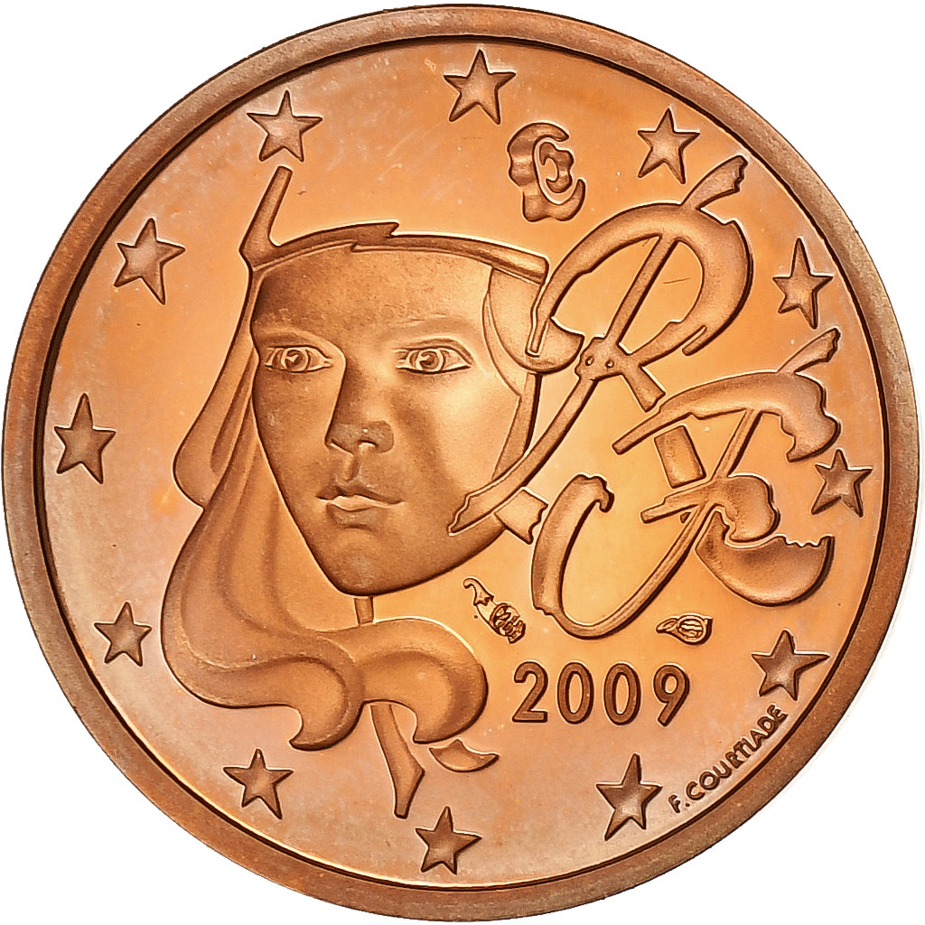 France, 2 Euro Cent, 2009, Pessac, Copper Plated Steel, UNC, KM:1283