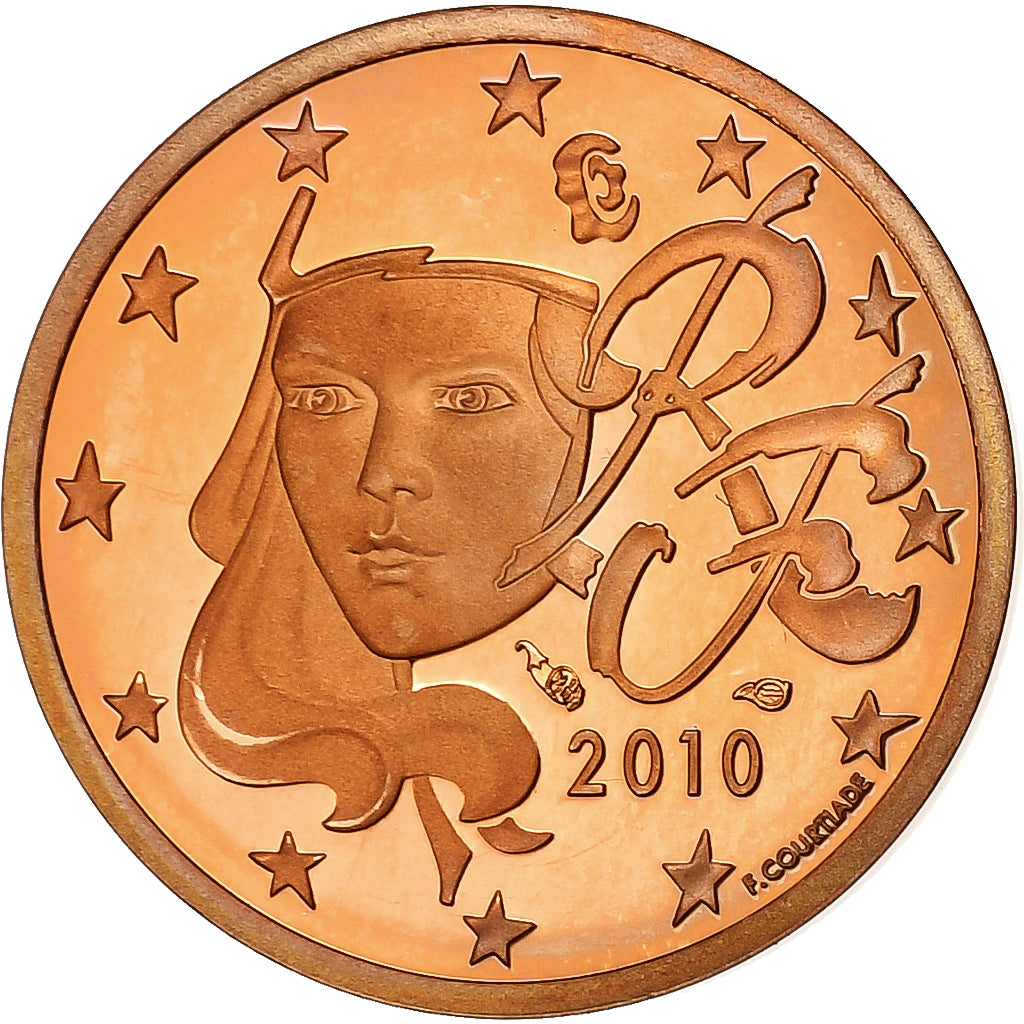 France, 2 Euro Cent, 2010, Paris, Copper Plated Steel, UNC, Gadoury:2