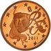 France, 2 Euro Cent, 2011, Paris, Copper Plated Steel, UNC, KM:1283