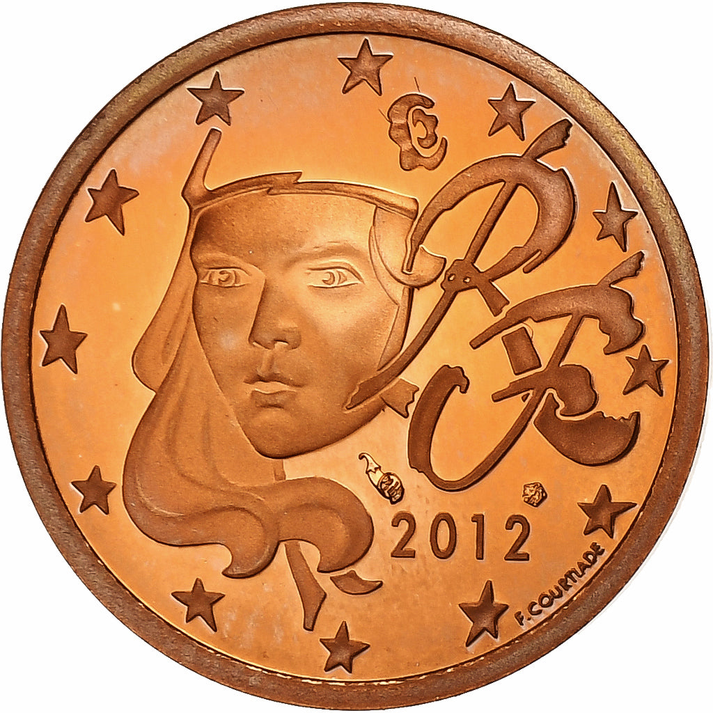 France, 2 Euro Cent, 2012, Paris, Copper Plated Steel, UNC, KM:1283