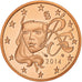 France, 2 Euro Cent, 2014, Copper Plated Steel, UNC