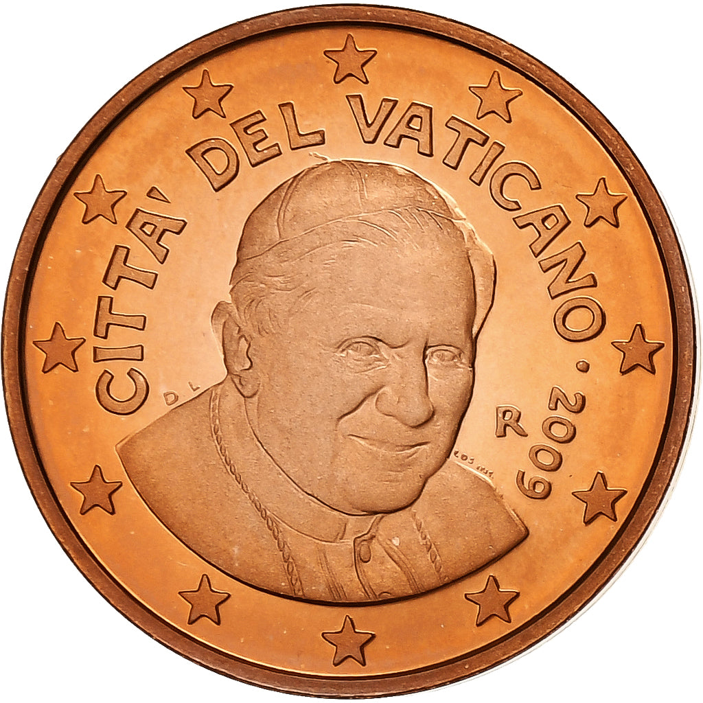 VATICAN CITY, Benedict XVI, 2 Euro Cent, 2009, Rome, Copper Plated Steel, UNC
