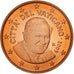 VATICAN CITY, Benedict XVI, 2 Euro Cent, 2009, Rome, Copper Plated Steel, UNC