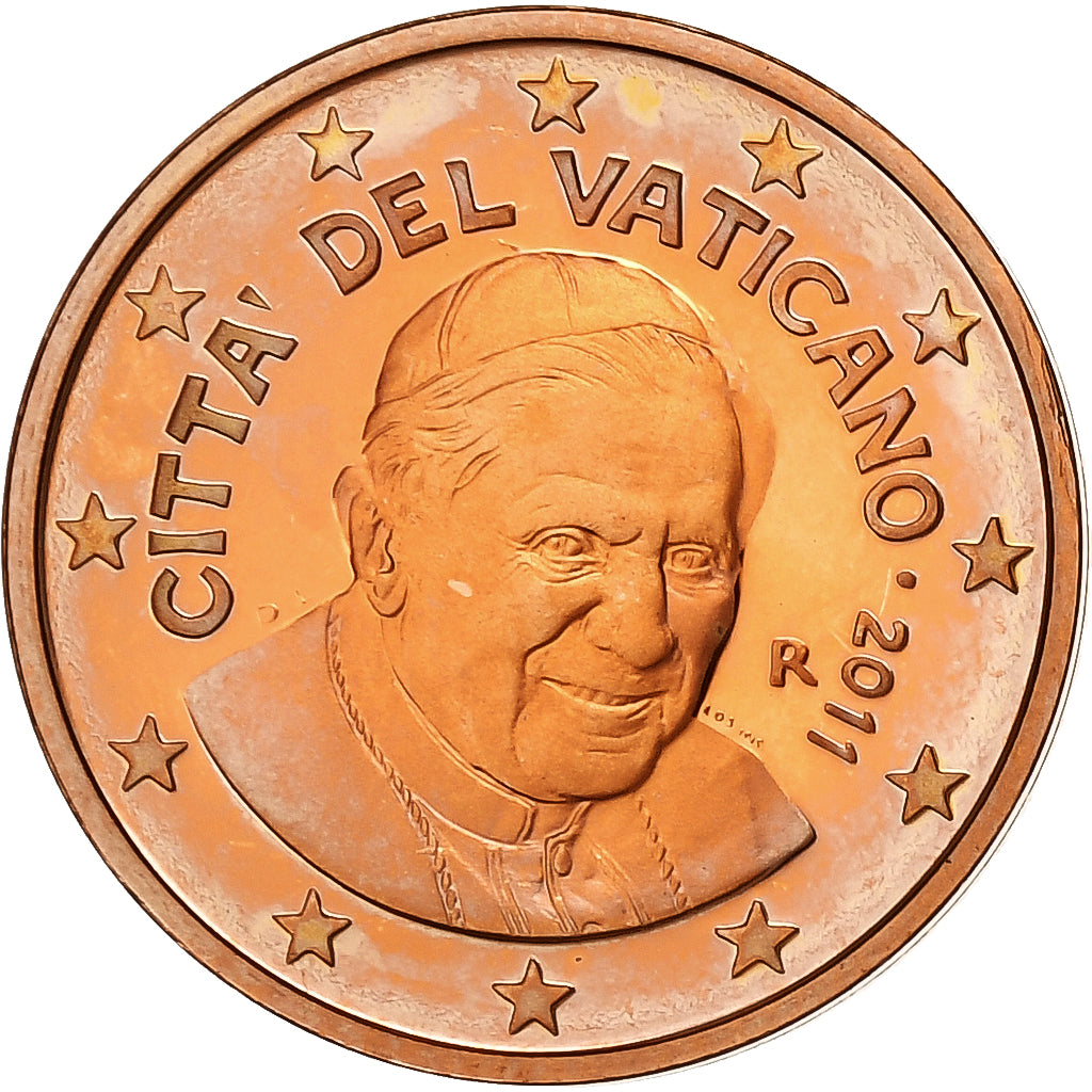 CIUDAD DEL VATICANO, Benedict XVI, 2 Euro Cent, 2011, Rome, Cobre chapado en