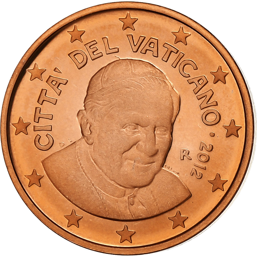 Vatikanstadt, Benedict XVI, 2 Euro Cent, Pape Benoit XVI, 2012, Rome, Copper