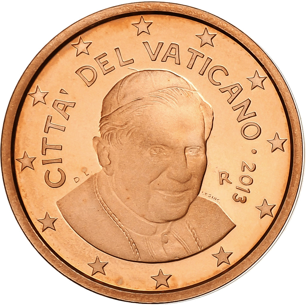VATICAN CITY, Benedict XVI, 2 Euro Cent, 2013, Rome, Copper Plated Steel, UNC