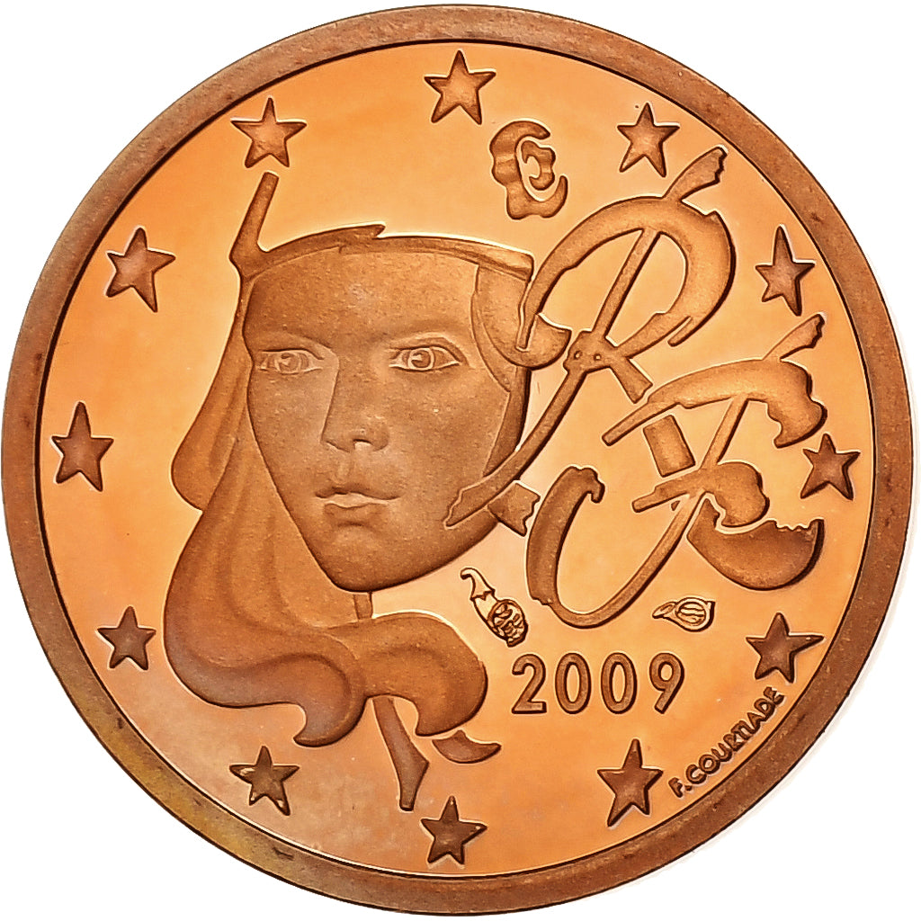 France, Euro Cent, 2009, Paris, Copper Plated Steel, UNC, Gadoury:1., KM:1282