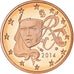 France, Euro Cent, 2014, Paris, Copper Plated Steel, UNC, Gadoury:1