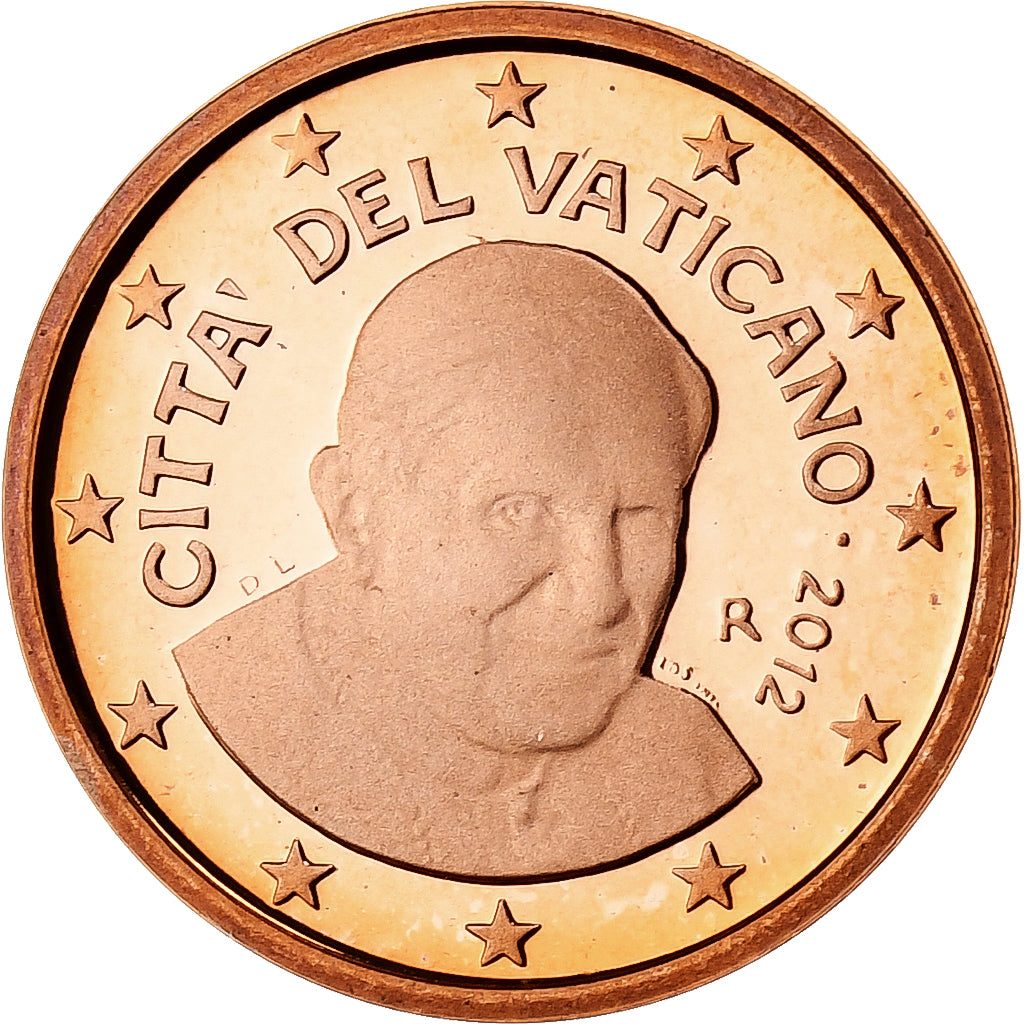 Vaticaanstad, Benedict XVI, Euro Cent, 2012, Rome, Copper Plated Steel, NIEUW