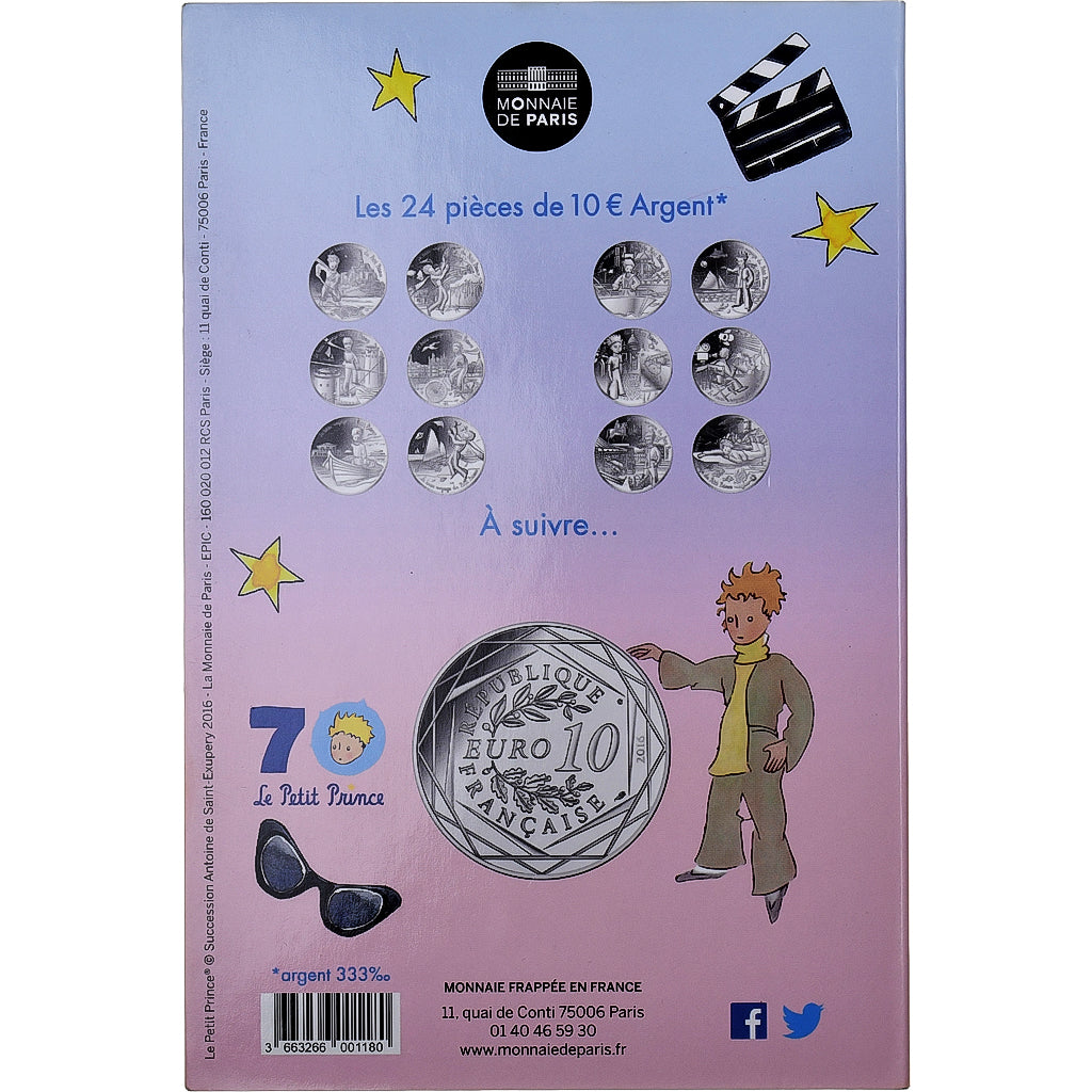 Francja, 10 Euro, Monnaie de Paris, Le beau voyage du Petit Prince, 11/24, 2016