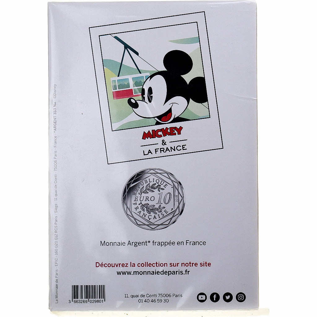 France, 10 Euro, Mickey Premier de cordée, N°05/20, 2018, Paris, Silver, UNC