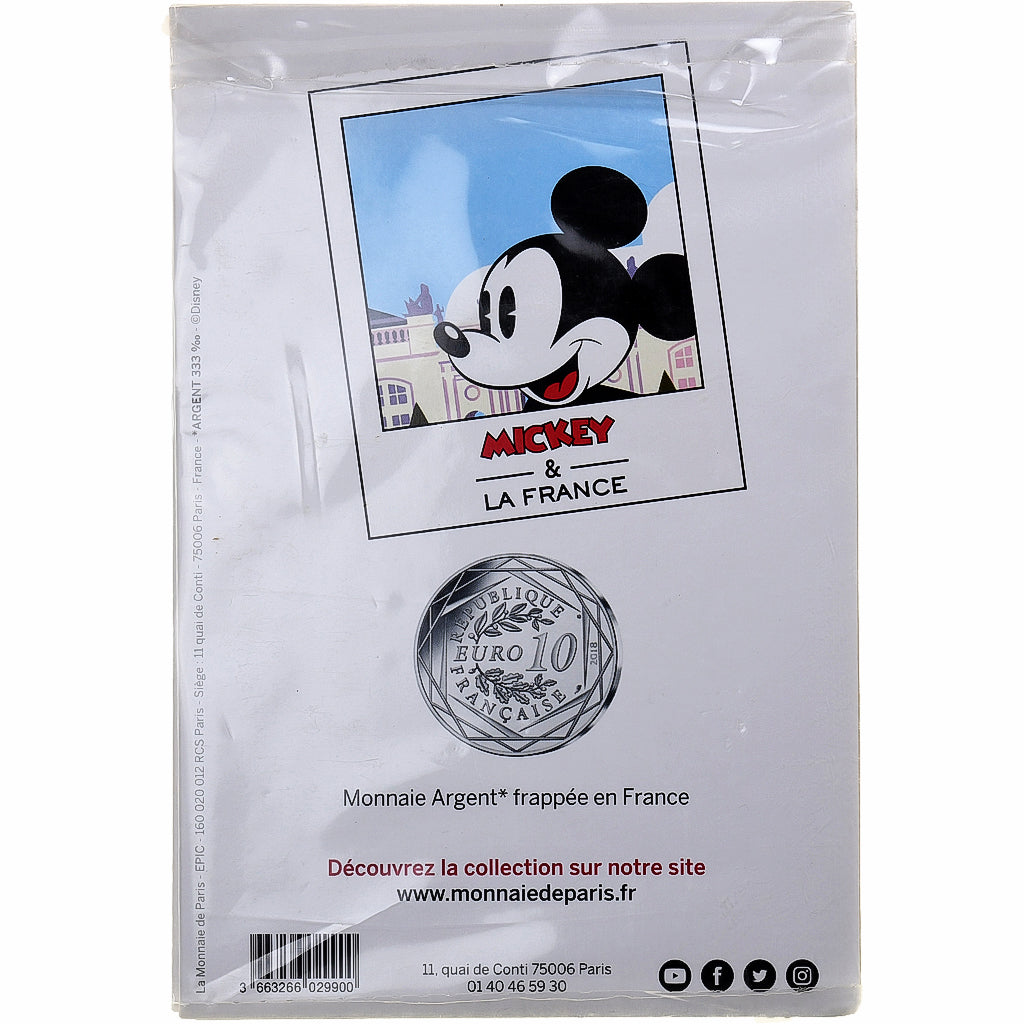 France, 10 Euro, Mickey & la France - Dans la place, N°15/20, 2018, Monnaie de