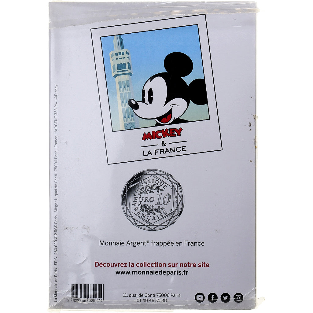 Francia, 10 Euro, Mickey Le roi de la petite reine, N°17/20, 2018, Monnaie de