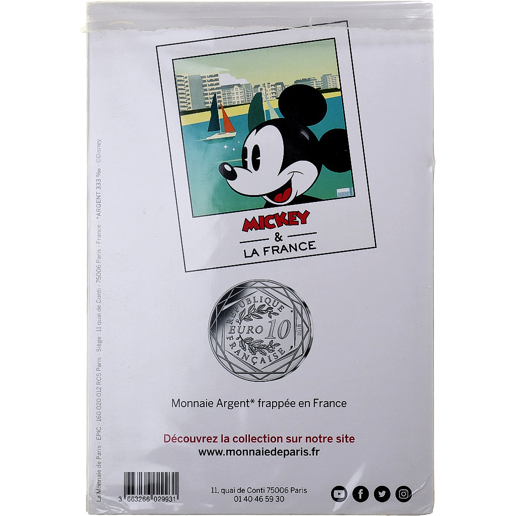 France, 10 Euro, Mickey Bon vent, N°18/20, 2018, Argent, NEUF