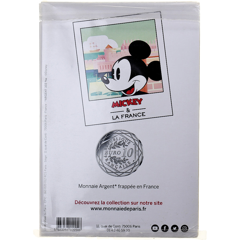 France, 10 Euro, Mickey Voile à l'horizon, N°19/20, 2018, Argent, NEUF