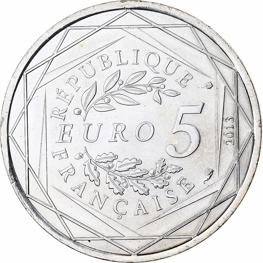 Francja, 5 Euros, Fraternité, 2013, Srebro, MS(63), Gadoury:EU647