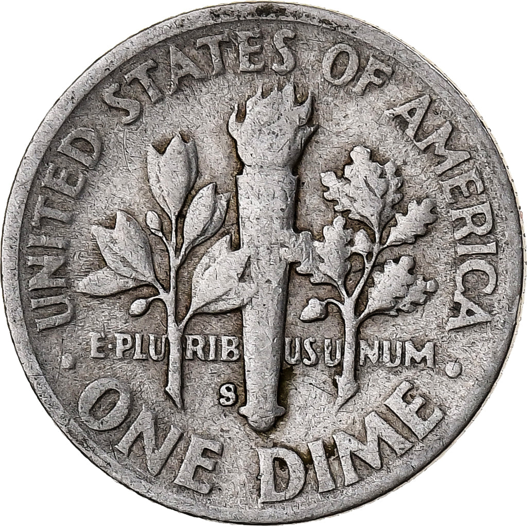 États-Unis, Dime, Roosevelt Dime, 1947, San Francisco, Argent, TTB, KM:195