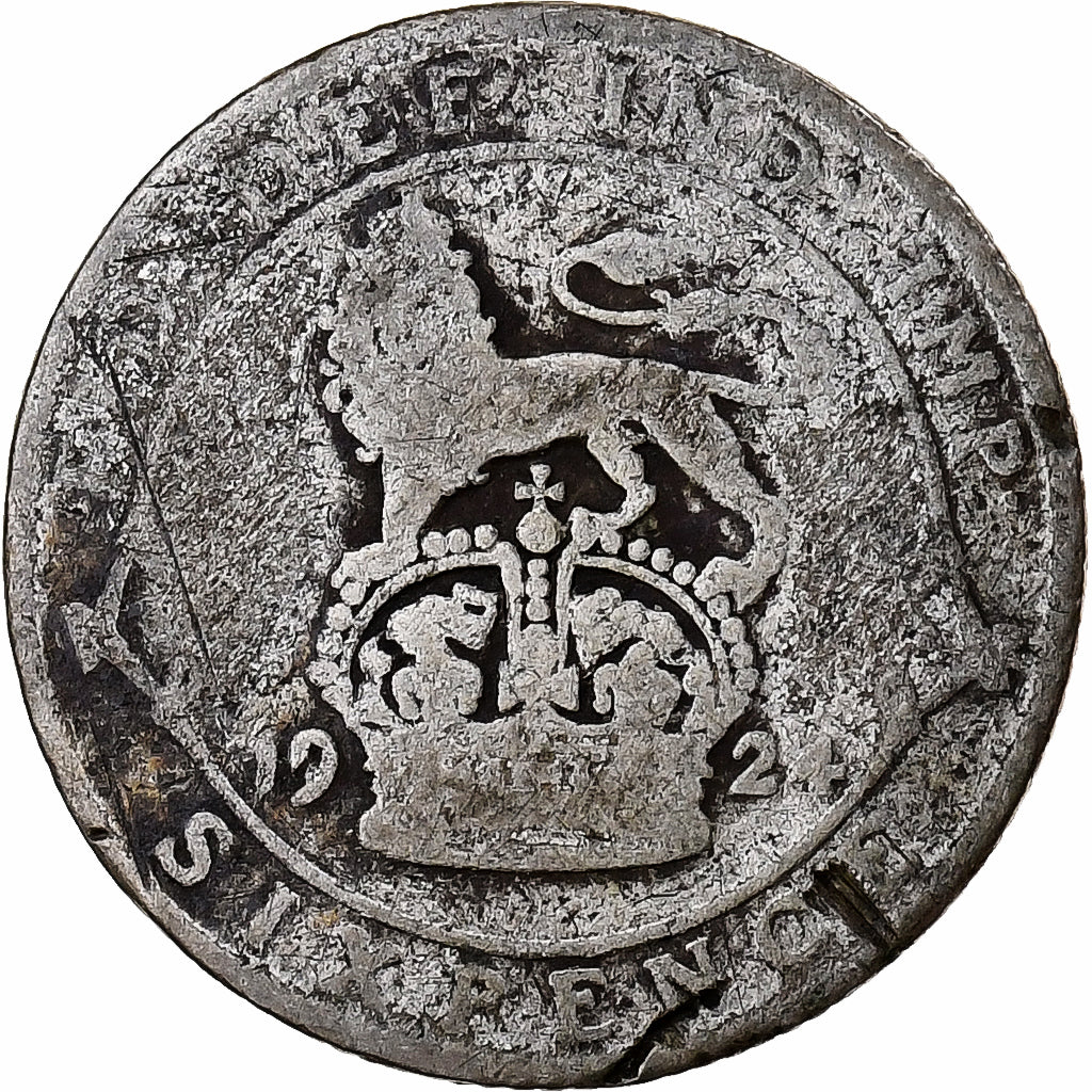 Great Britain, George V, 6 Pence, 1924, Silver, F(12-15), KM:815a.1