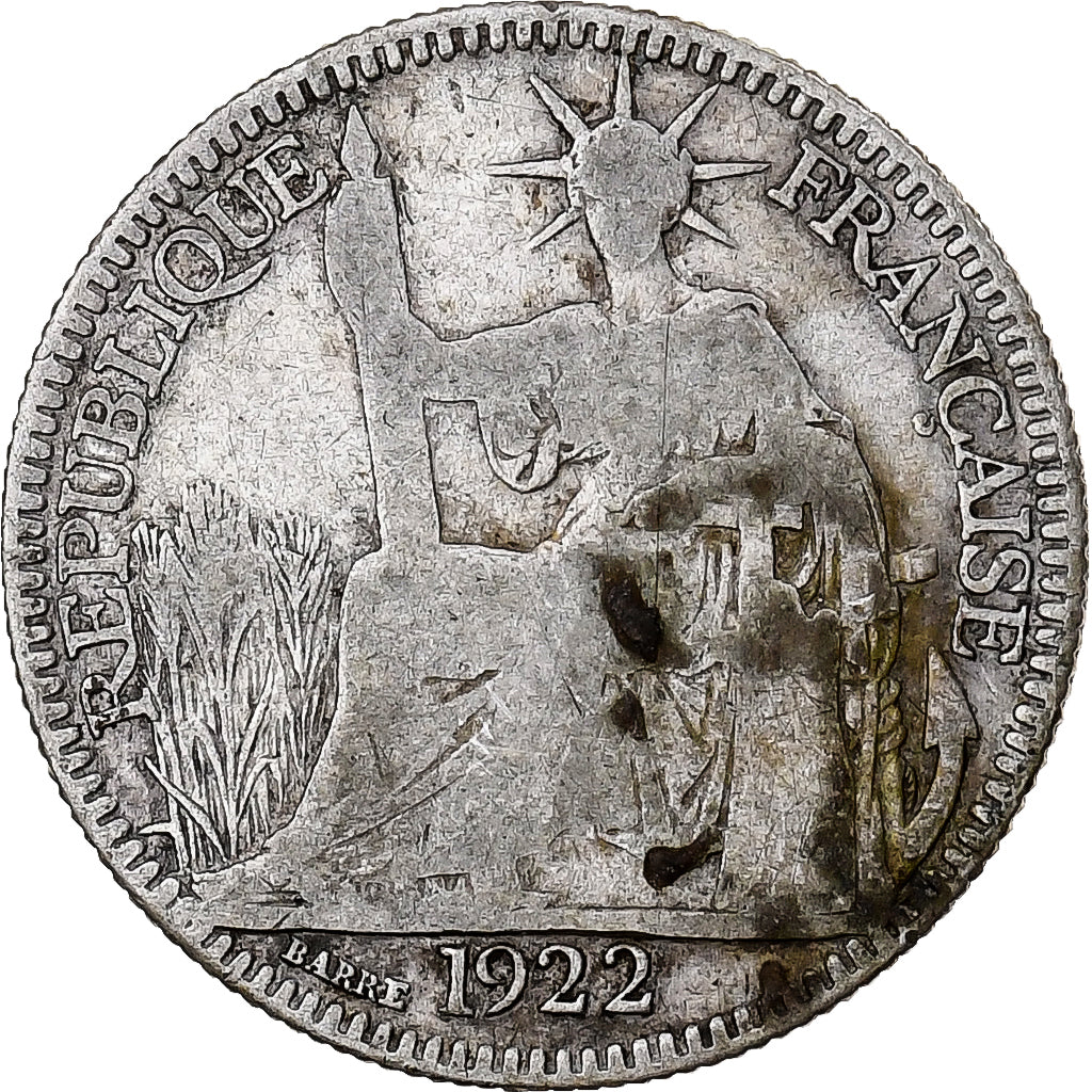 Indochine française, 10 Cents, 1922, Paris, Argent, TB, KM:16.1