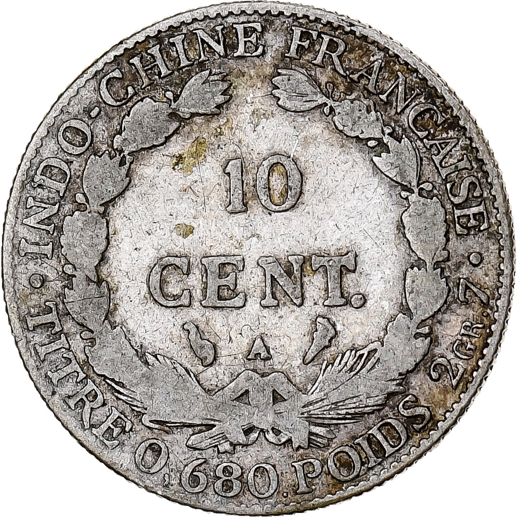 Indochine française, 10 Cents, 1922, Paris, Argent, TB, KM:16.1