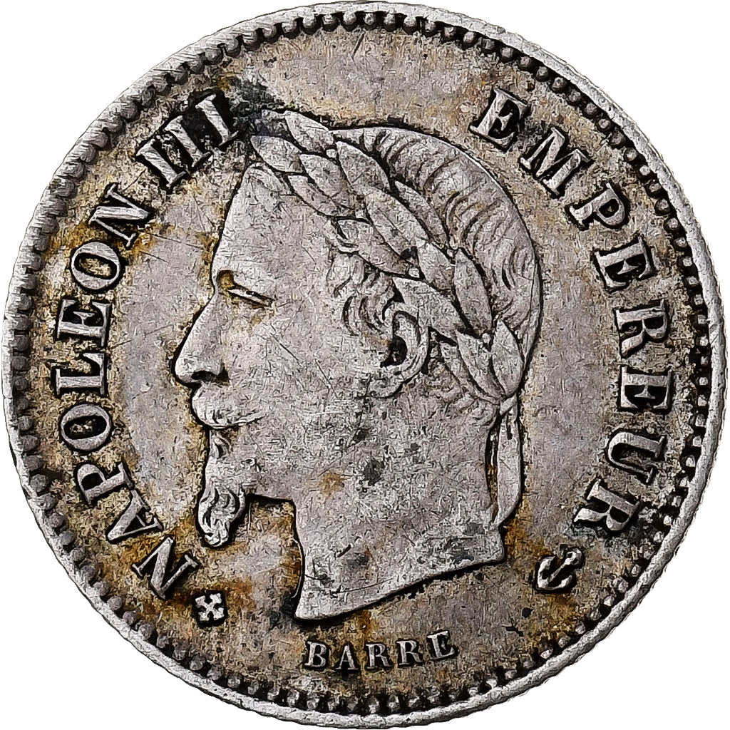 France, Napoleon III, 20 Centimes, 1867, Strasbourg, Silver, EF(40-45), Le