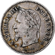 France, Napoleon III, 20 Centimes, 1867, Strasbourg, Silver, EF(40-45), Le