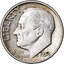 United States, Dime, Roosevelt Dime, 1950, U.S. Mint, Silver, AU(50-53), KM:195