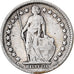 Suiza, 1/2 Franc, 1908, Bern, Plata, BC+, KM:23