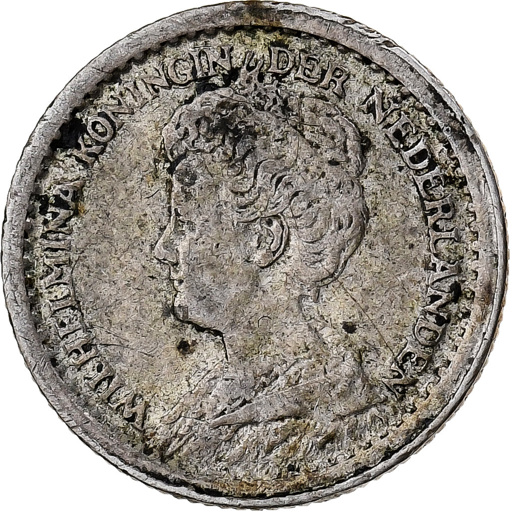 Nederland, Wilhelmina I, 10 Cents, 1918, Zilver, ZF, KM:145