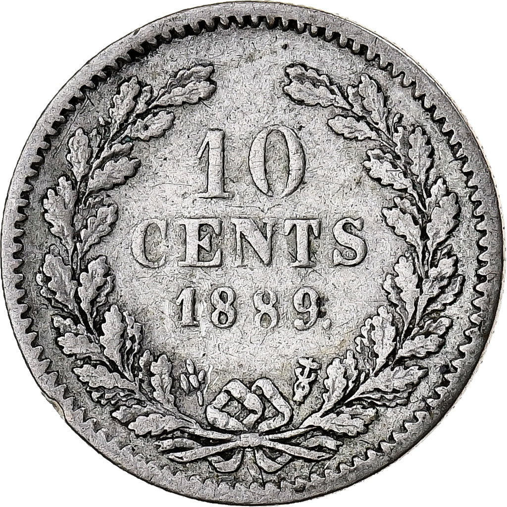 Netherlands, William III, 10 Cents, 1889, Silver, VF(20-25), KM:80