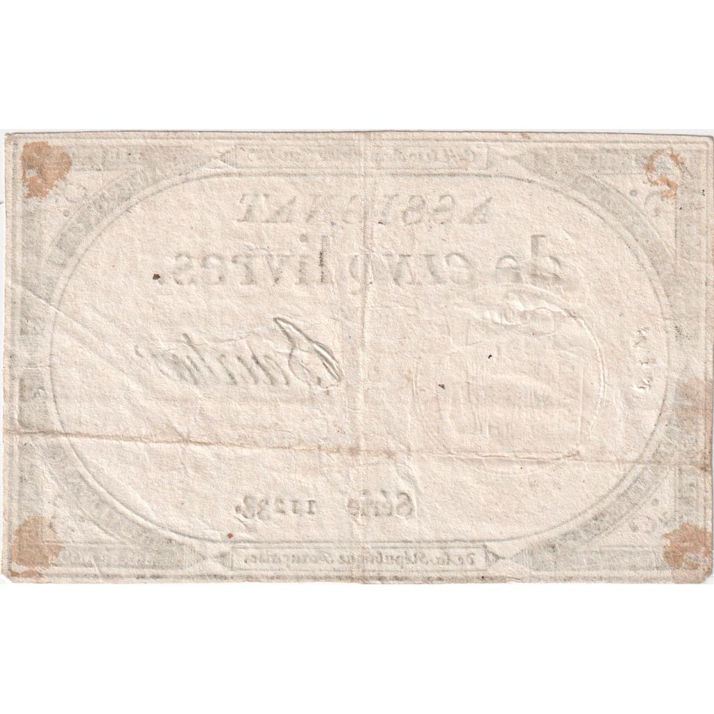 Francia, 5 Livres, 10 brumaire de l'an 2 - (31 octobre 1793), 11233, BB