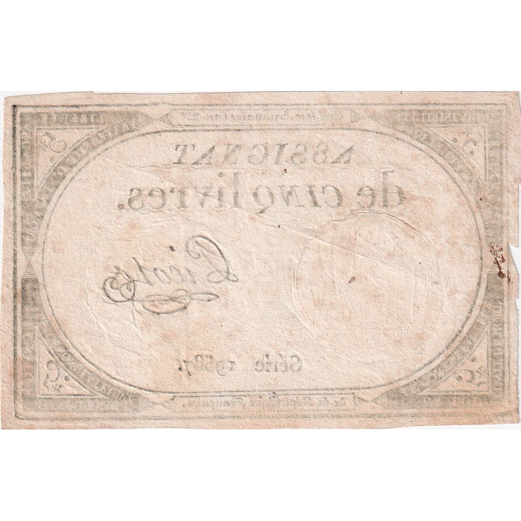 Frankreich, 5 Livres, 10 brumaire de l'an 2 - (31 octobre 1793), 19587, SS