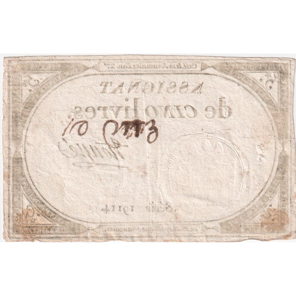 Frankreich, 5 Livres, 10 brumaire de l'an 2 - (31 octobre 1793), 19114, SS