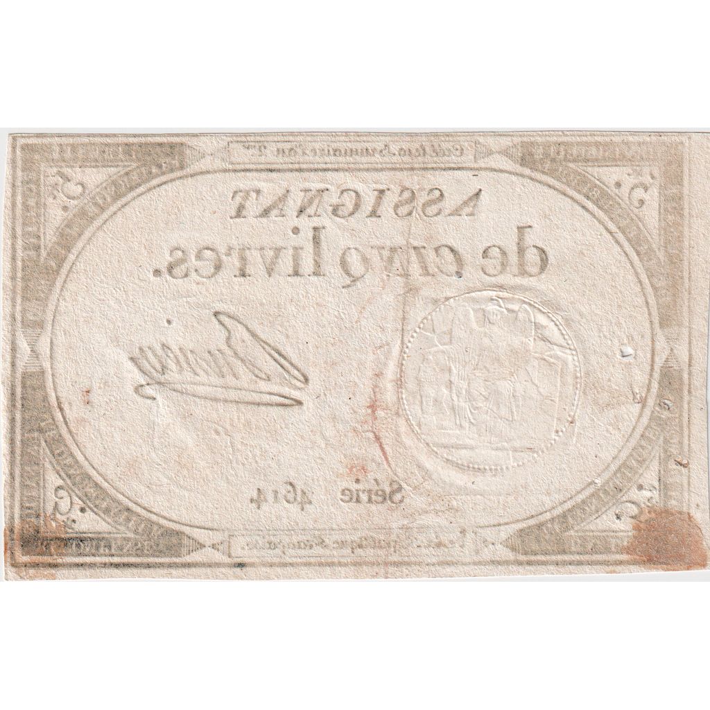 France, 5 Livres, 10 brumaire de l'an 2 - (31 octobre 1793), 4614, TTB