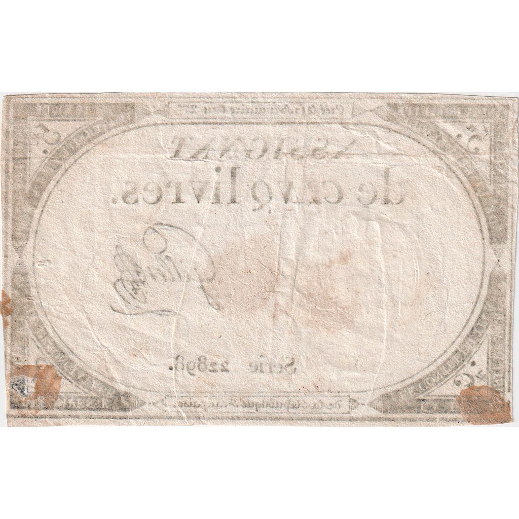 Frankrijk, 5 Livres, 10 brumaire de l'an 2 - (31 octobre 1793), 22898, TTB