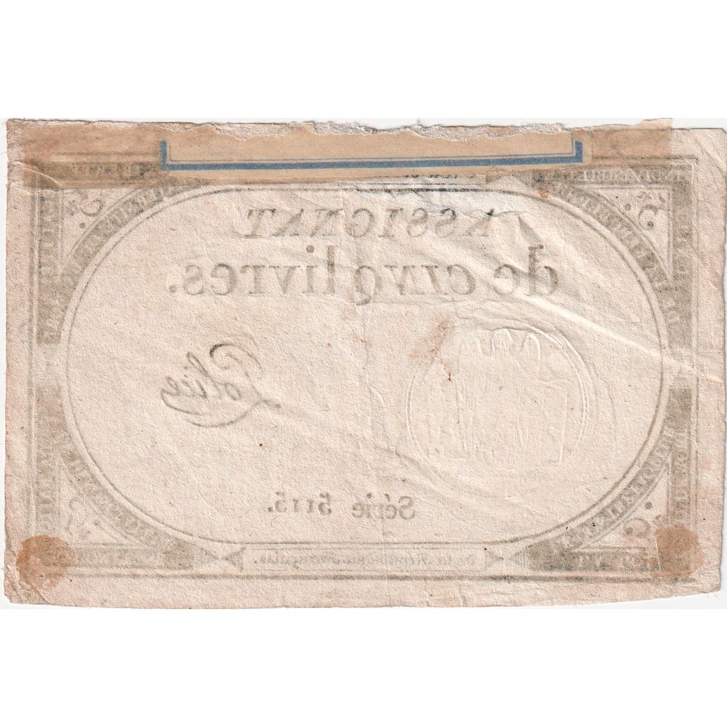 Francia, 5 Livres, 10 brumaire de l'an 2 - (31 octobre 1793), 5115, BB