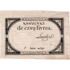 Francja, 5 Livres, 10 brumaire de l'an 2 - (31 octobre 1793), 20530, EF(40-45)