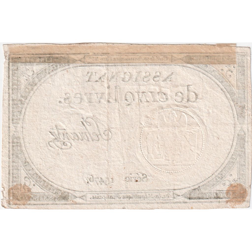 Frankreich, 5 Livres, 10 brumaire de l'an 2 - (31 octobre 1793), 13476, SS